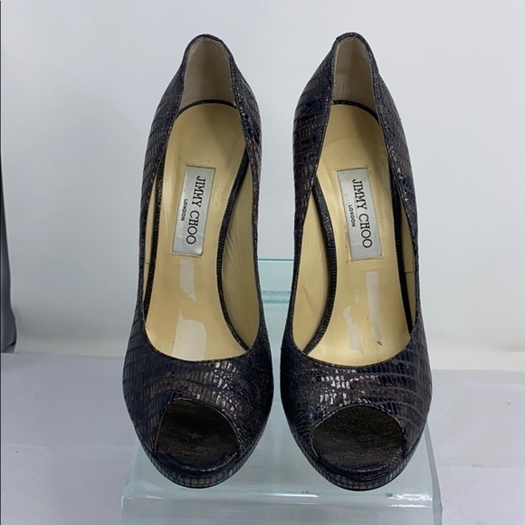 Jimmy Choo Sz 41 Luna Peep Toe Platform Pumps - Picture 4 of 11